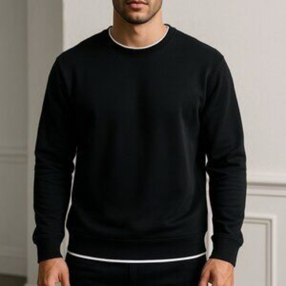 Denim & Flower Black Crewneck Sweater